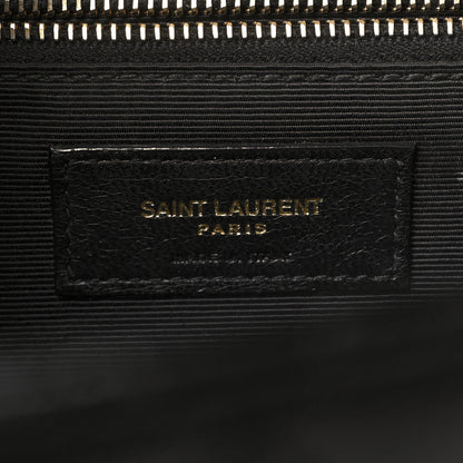 Saint Laurent Grain De Poudre Textured Mixed Matelasse Large Triquilt Monogram Satchel Black 6 of 12
