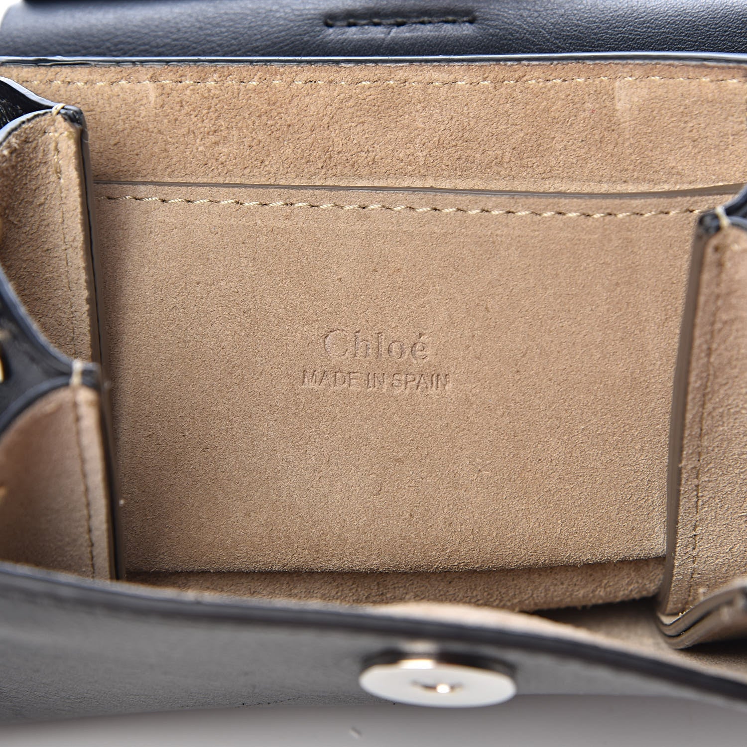 Chloe Suede Calfskin Mini Faye Bracelet Bag Black 6 of 10