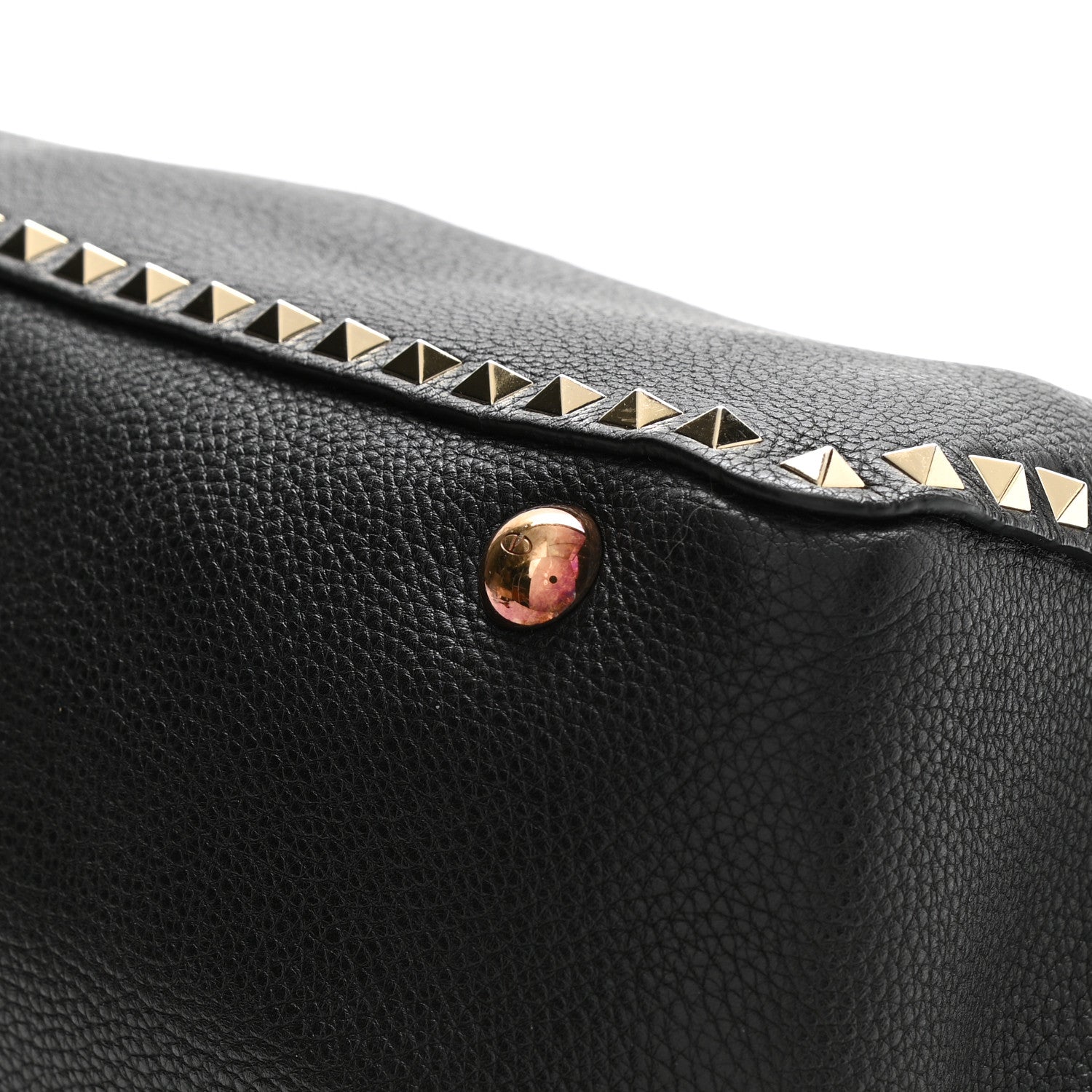 Valentino Garavani Pebbled Calfskin Medium Rockstud Tote Black 11 of 14