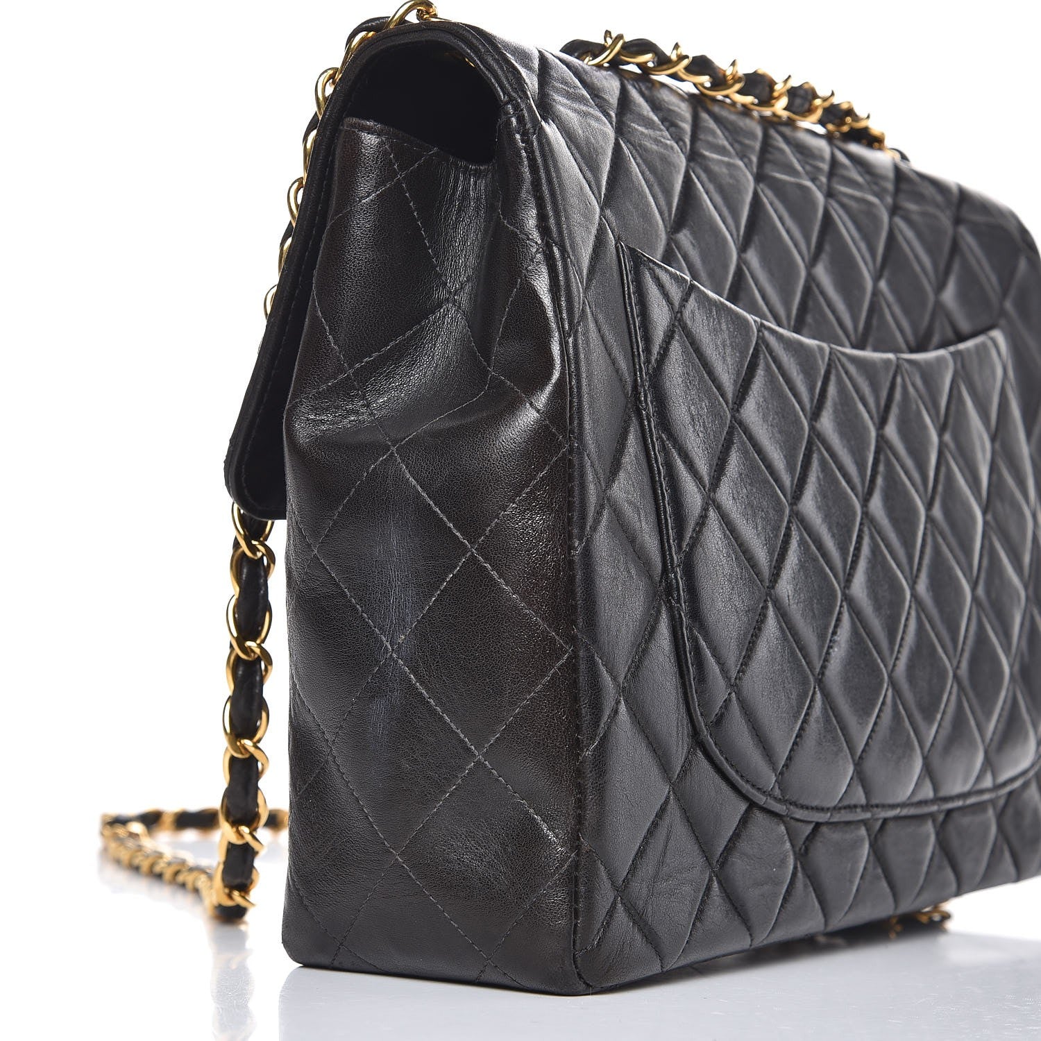 Chanel Lambskin Quilted Jumbo Single Flap Black 8 of 9
