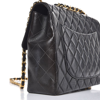 Chanel Lambskin Quilted Jumbo Single Flap Black 8 of 9
