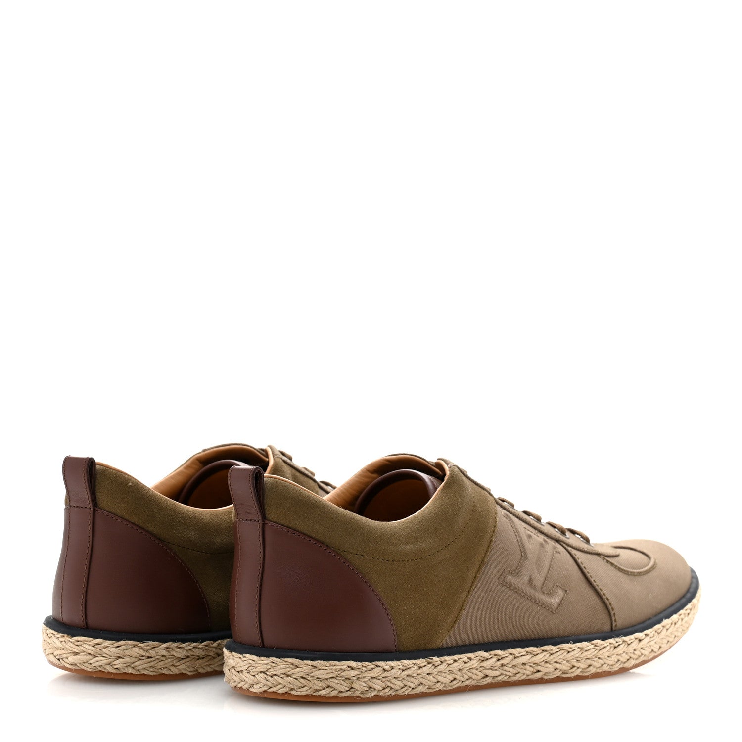 Louis Vuitton Canvas Suede Espadrille Mens Sneakers 10 Green