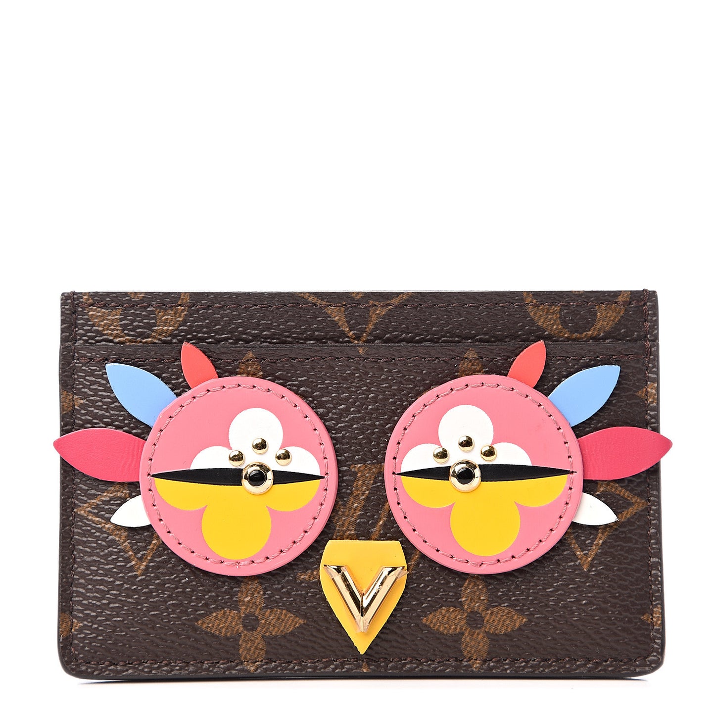 Monogram Lovely Birds Card Holder