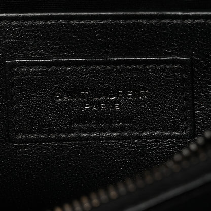 Saint Laurent Sheepskin Matelasse Chevron Monogram Monochrome Medium College Bag Black 6 of 10