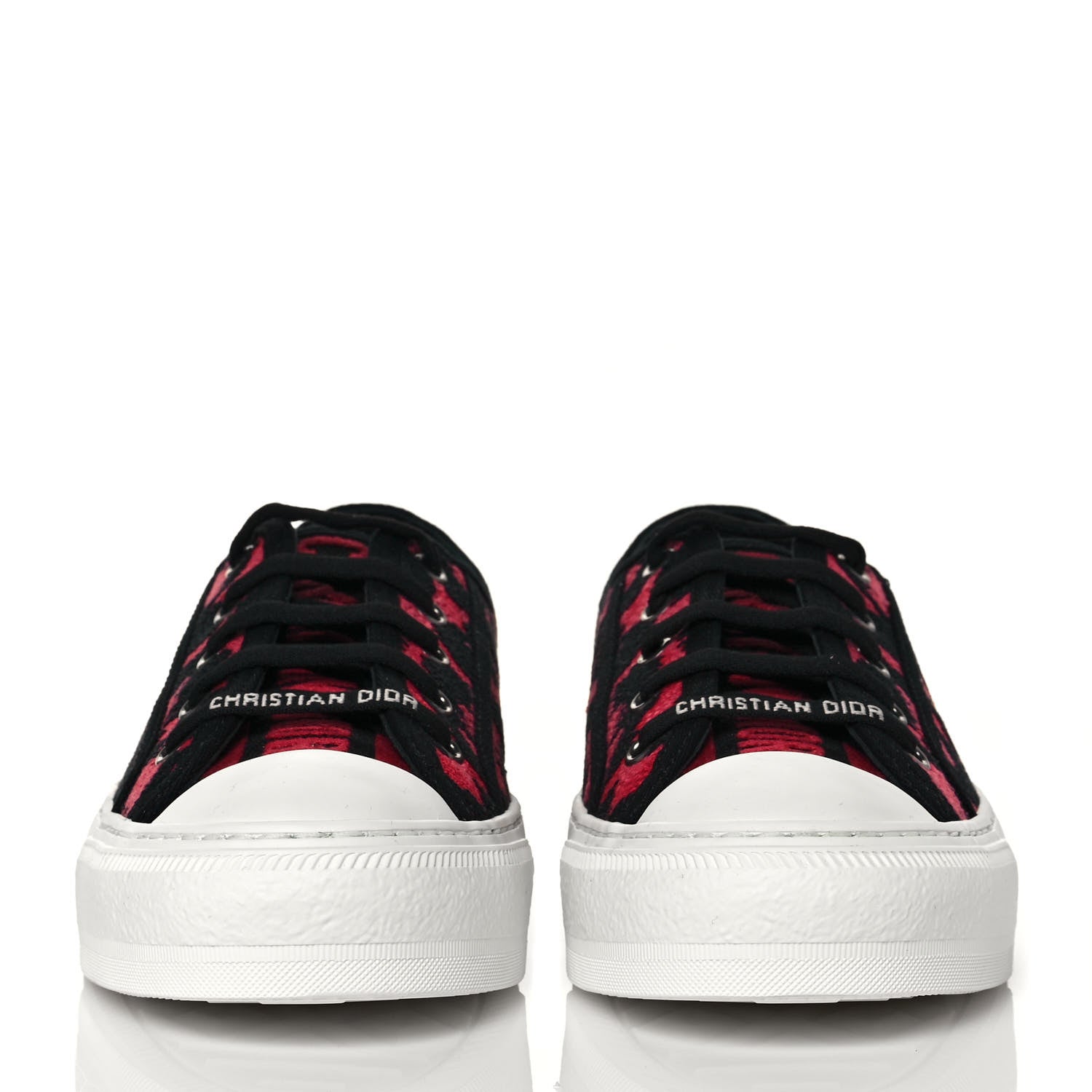 Christian Dior Cotton Mizza Embroidered Walk'N'Dior Low Top Sneakers 36.5 Framboise 2 of 9