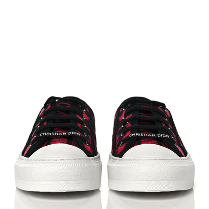 Christian Dior Cotton Mizza Embroidered Walk'N'Dior Low Top Sneakers 36.5 Framboise 2 of 9