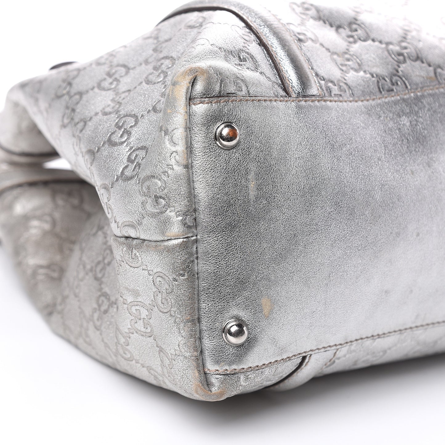 Guccissima Medium Britt Tote Silver