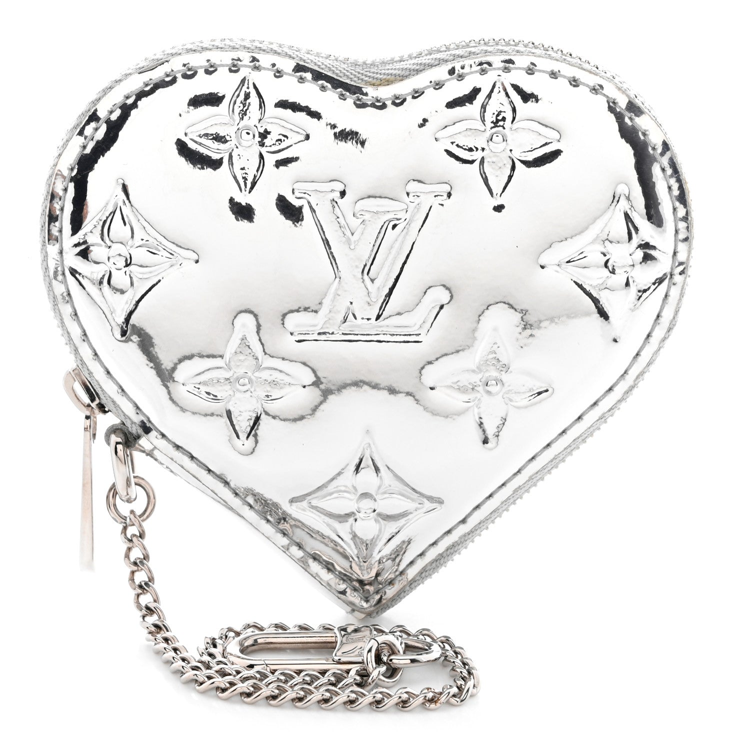 Louis Vuitton Monogram Miroir Heart Coin Purse Silver 3 of 11