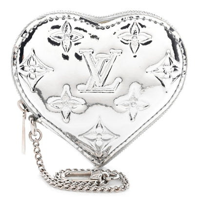 Louis Vuitton Monogram Miroir Heart Coin Purse Silver 3 of 11