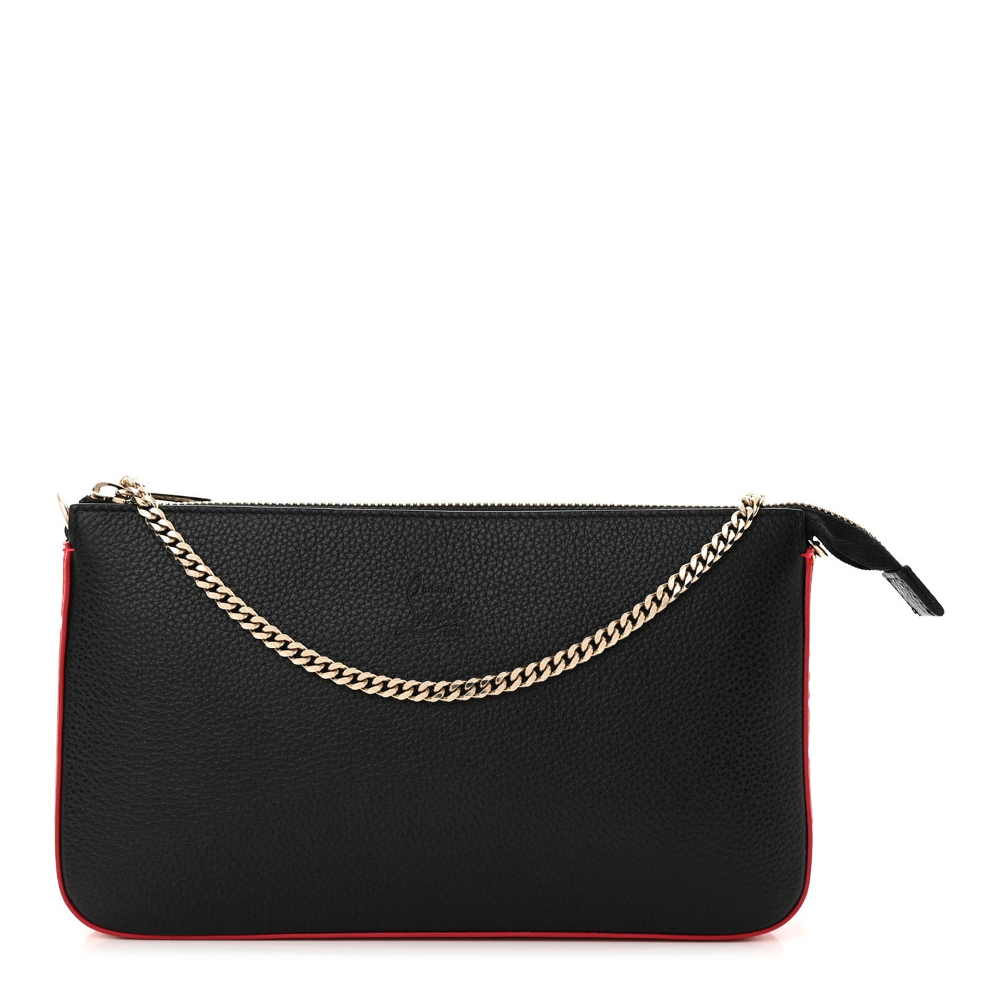Calfskin Loubila Chain Clutch Black