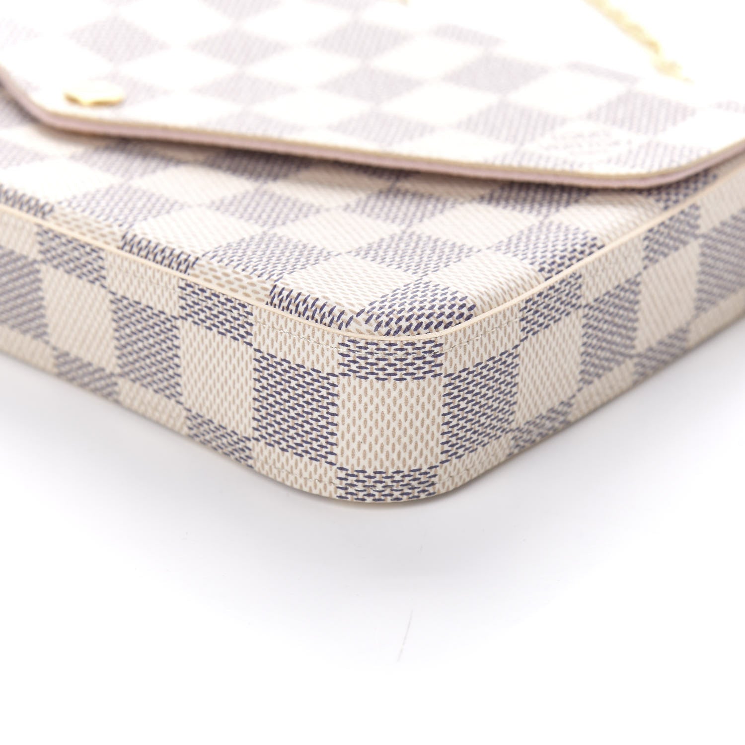Louis Vuitton Damier Azur Pochette Felicie Chain Wallet Rose Ballerine 10 of 12