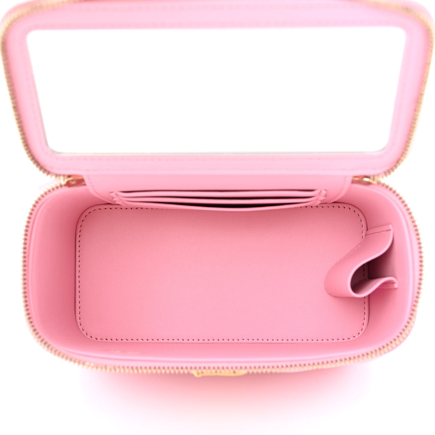 Caviar Quilted Sweetheart Vanity Case Pink
