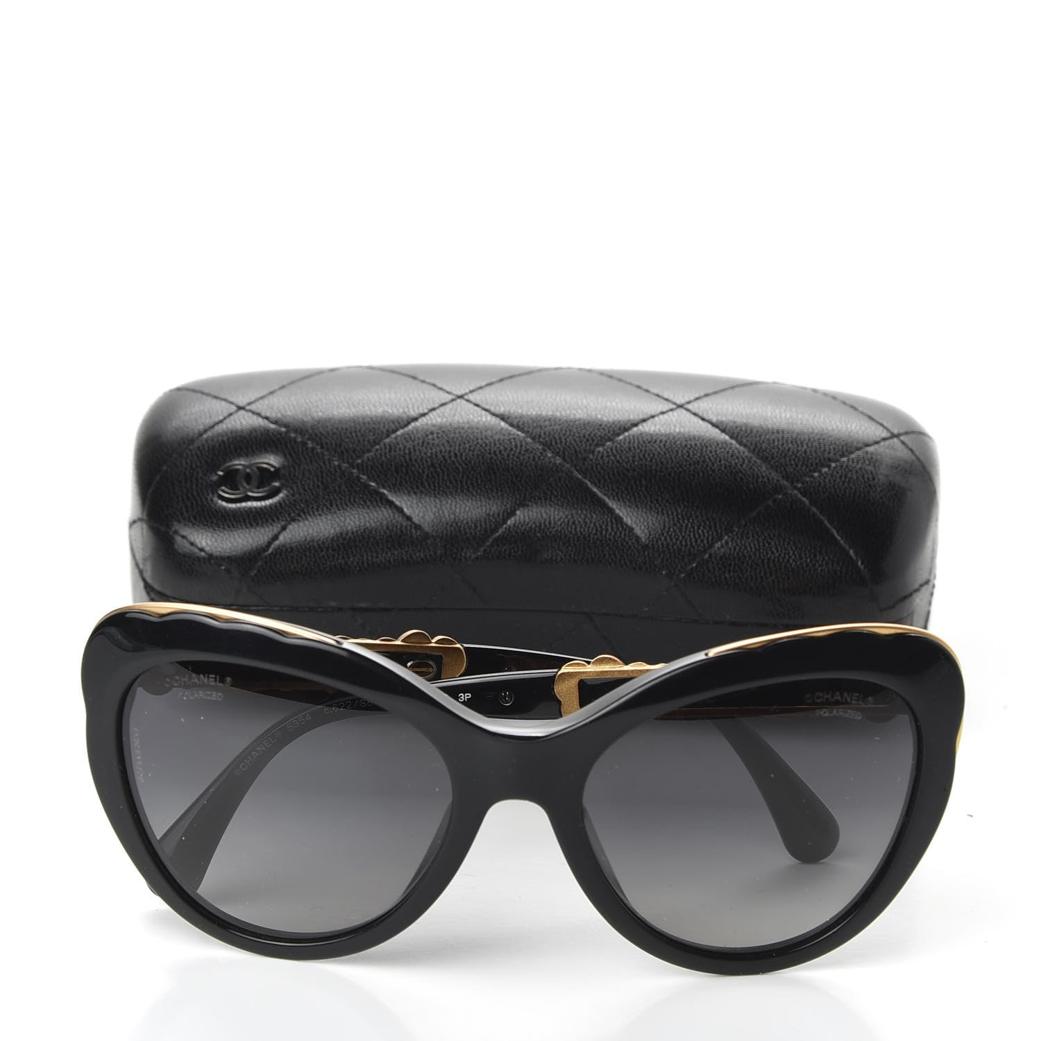 Chanel Polarized Bijou Cat Eye Sunglasses 5354 Black 8 of 8