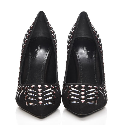 Louis Vuitton Suede Spikes Pumps 37.5 Black 2 of 9