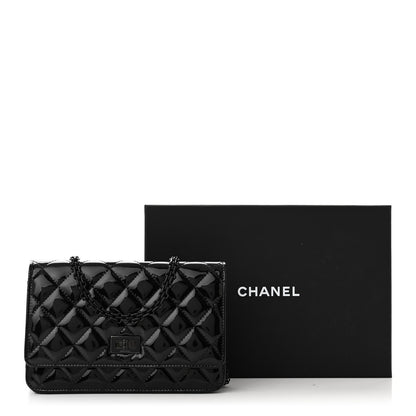 Chanel Patent Calfskin Quilted Reissue Wallet On Chain WOC So Black 11 of 11
