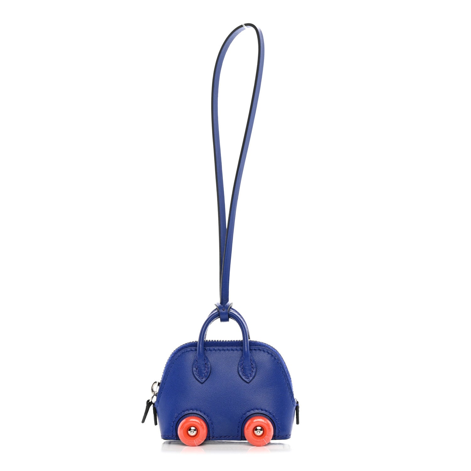 Hermes Chevre Mysore Bolide On Wheels Bag Charm Bleu Electrique 1 of 4