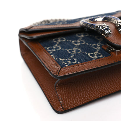 Gucci New Denim GG Monogram Dollar Calfskin Enamel Mini Dionysus Shoulder Bag Blue Tea Cuir Epilog Electric Blue 8 of 9