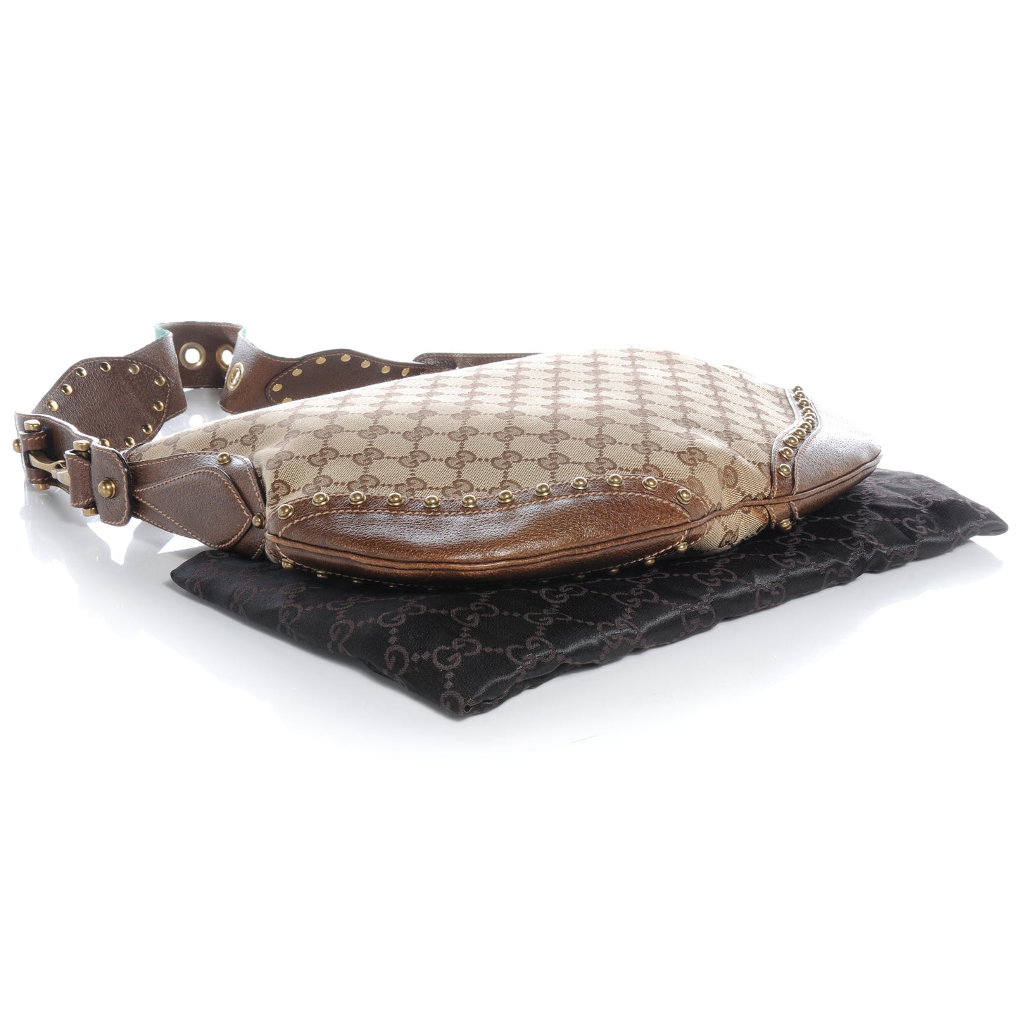 Monogram Pelham Studded Shoulder Bag Brown