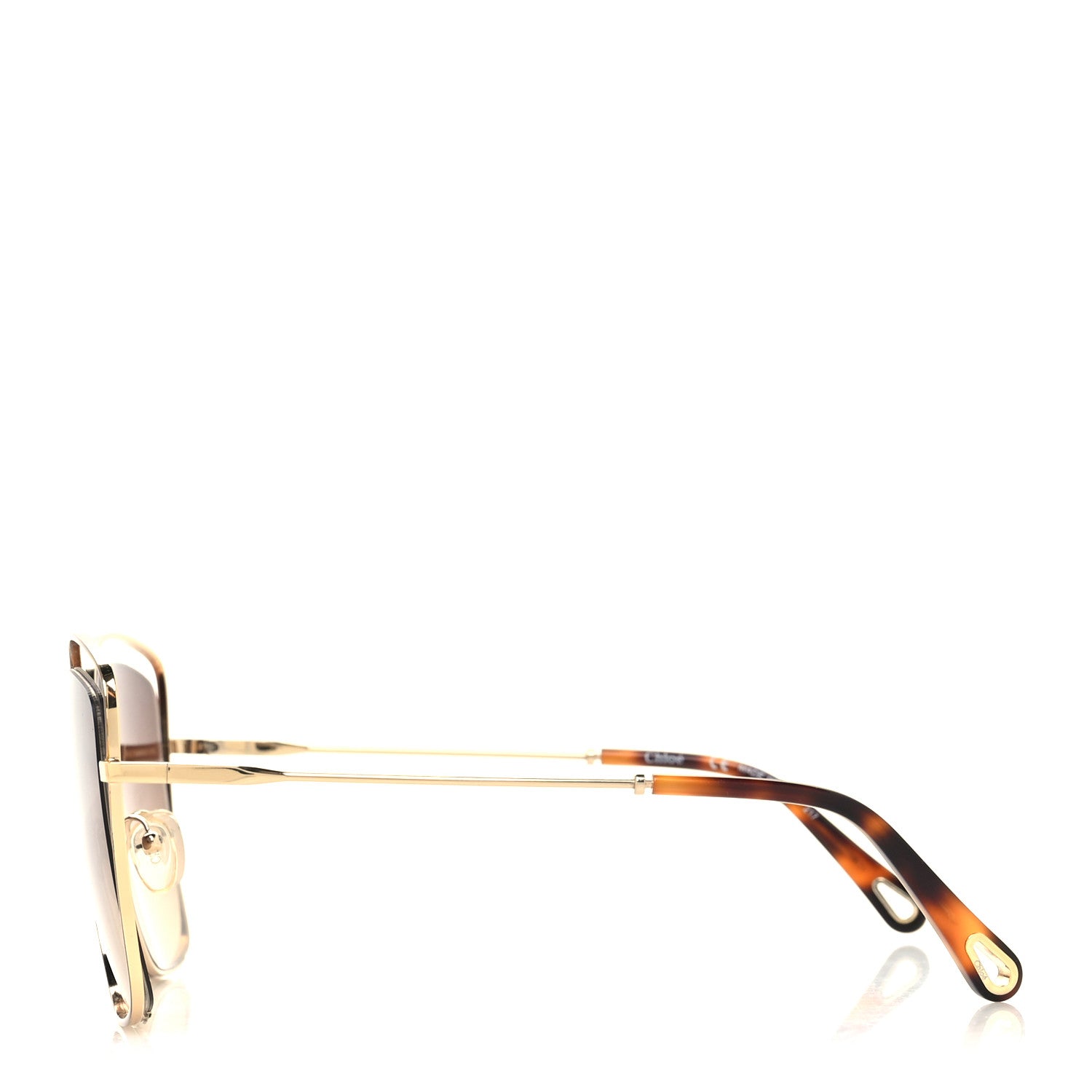 Chloe Poppy Cutout Square Sunglasses CE133S Gold Tortoise 3 of 6