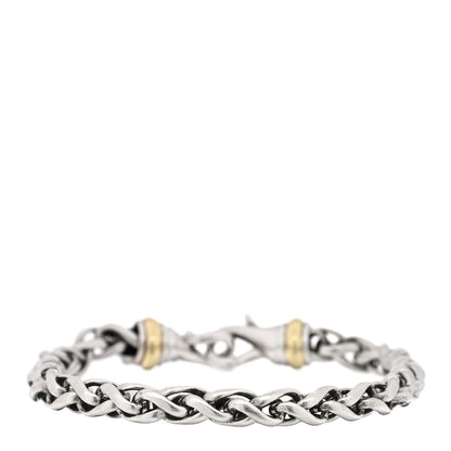 David Yurman Sterling Silver 14K Yellow Gold 6mm Wheat Chain Bracelet 1 of 3