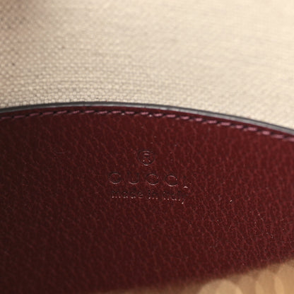 Gucci Monogram Textured Dollar Calfskin Mini Horsebit 1955 Top Handle Bag Sahara Rubino Chardonnay 6 of 9