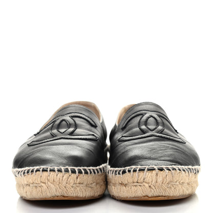 Chanel Lambskin CC Espadrilles 39 Black 2 of 4