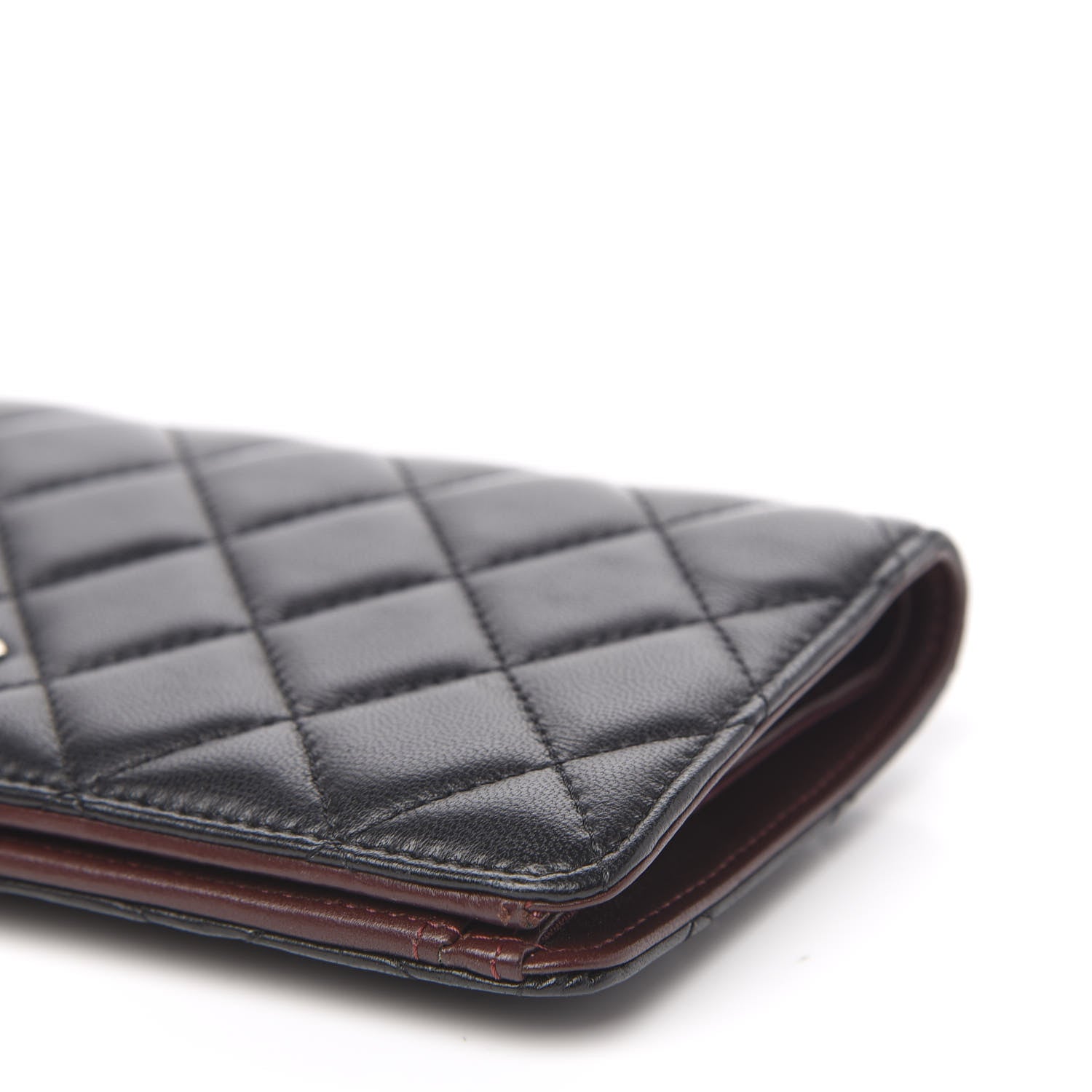 Chanel Lambskin Quilted Yen Wallet Black 10 of 12
