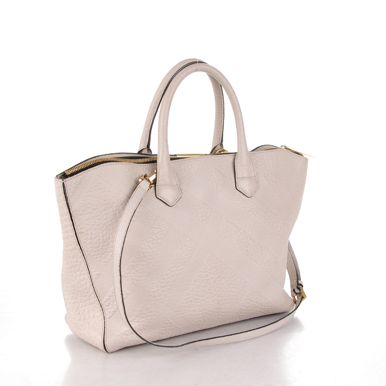 Burberry Signature Grain Calfskin Medium Dewsbury Tote Stone White 3 of 8