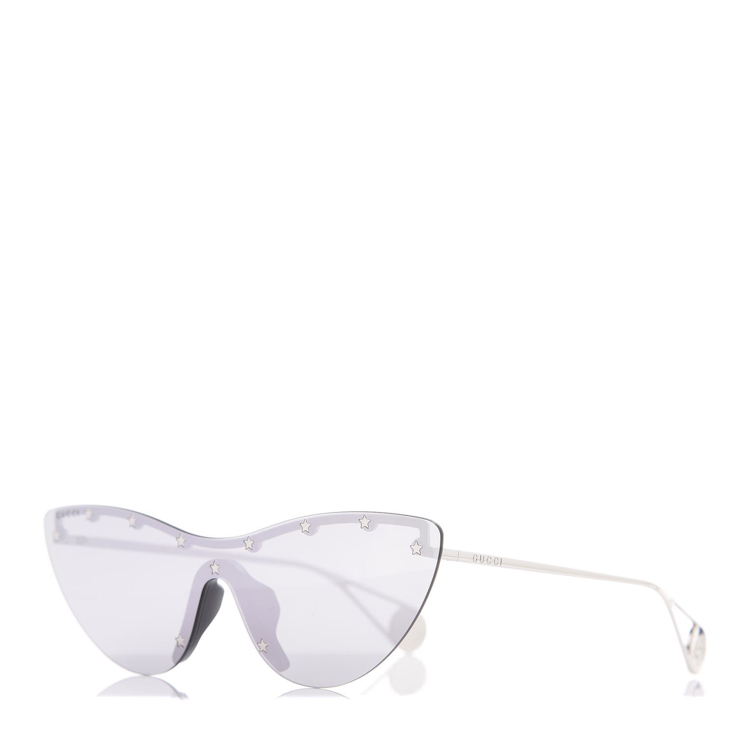 Gucci Rimless Star Studded 90mm Cat Eye GG0666S Sunglasses Silver 1 of 8