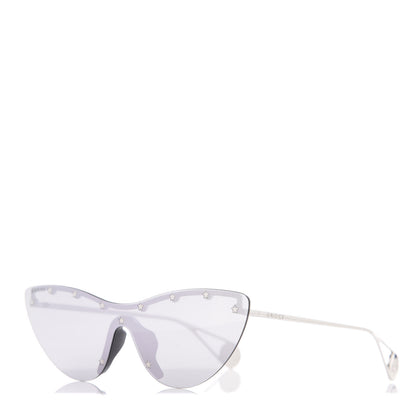 Gucci Rimless Star Studded 90mm Cat Eye GG0666S Sunglasses Silver 1 of 8