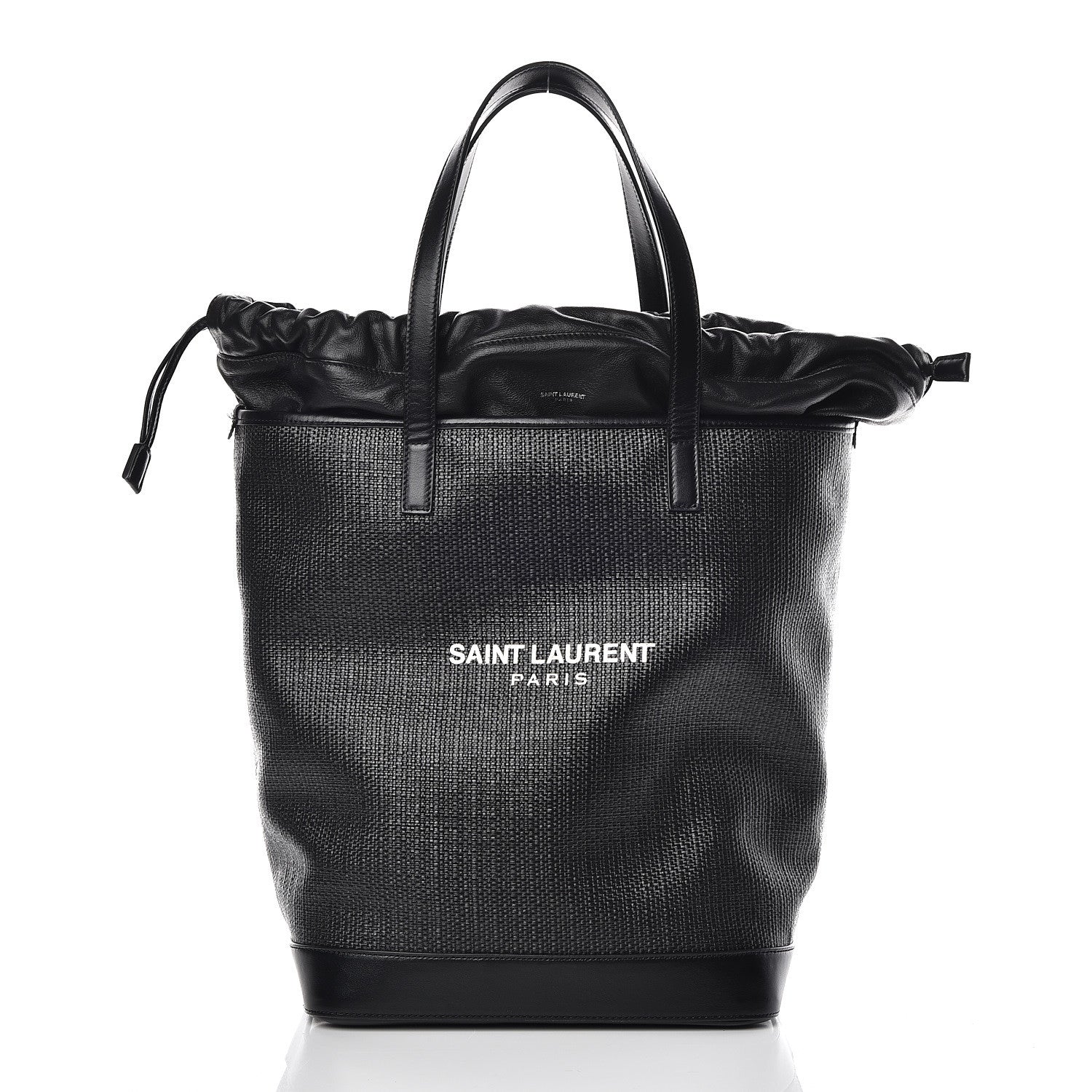 Saint Laurent Linen Canvas Teddy Shopping Bag Black 3 of 10