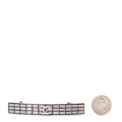Chanel Crystal CC Hair Clip Barrette Silver 2 of 6