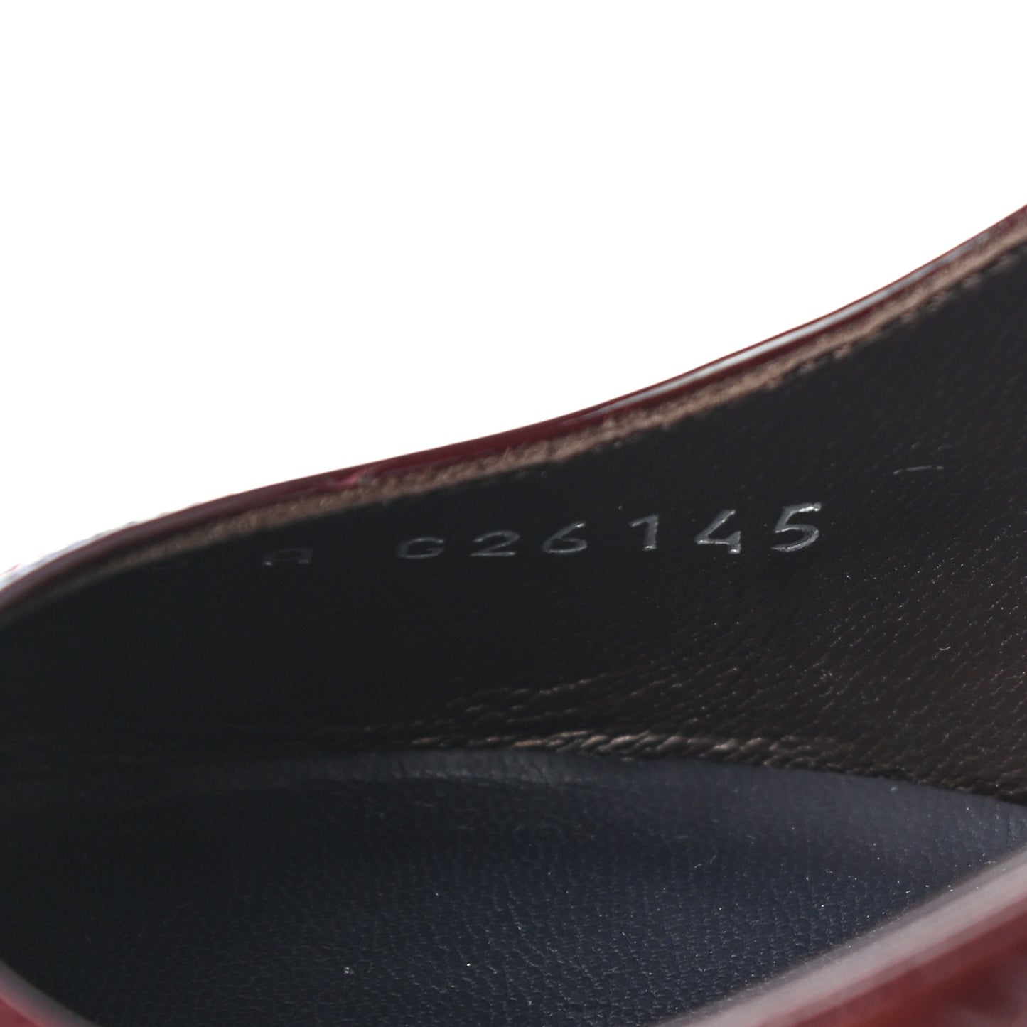 Patent Cap Toe Slingback Heels 37.5 Burgundy Navy
