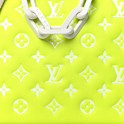Louis Vuitton Calfskin Embossed Monogram LV Match Coussin PM Fluorescent Yellow 9 of 12