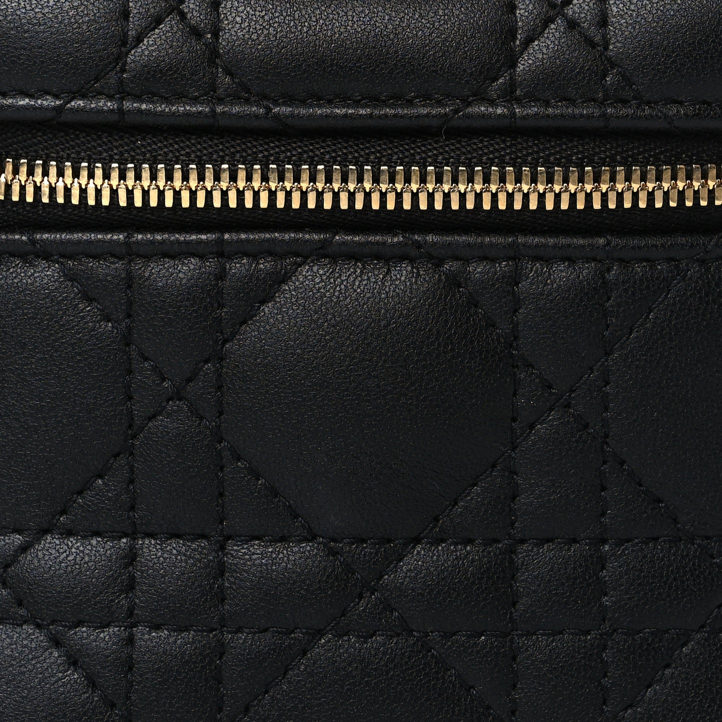 Lambskin Cannage Micro Lady Dior Vanity Case Black