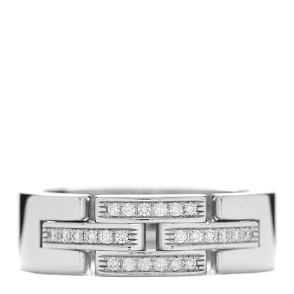 Cartier 18K White Gold Diamond Maillon Panthere Band Ring 50 5.25 1 of 5