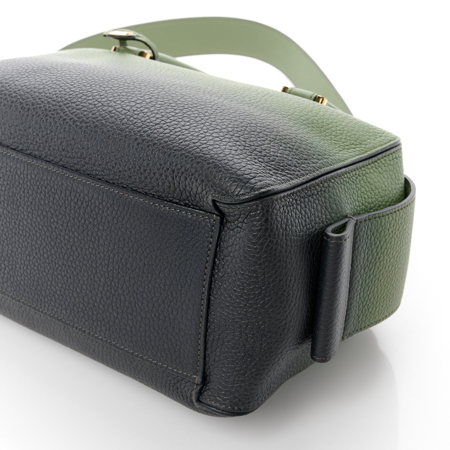 Delvaux Grained Bullskin Gradient Cool Box MM Green Black 10 of 10