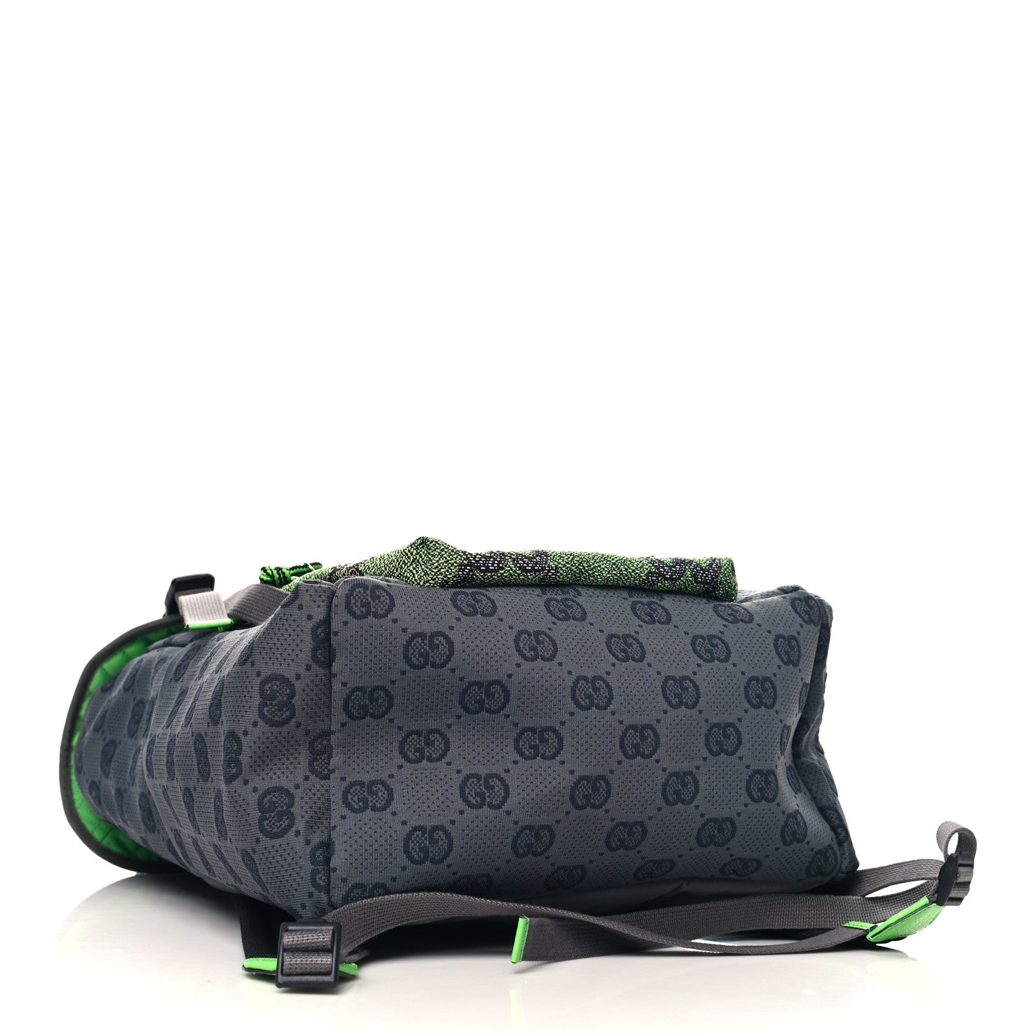 Gucci Jersey GG Monogram All Over Pan Sport Double Buckle Backpack Grey Green Multicolor 4 of 10