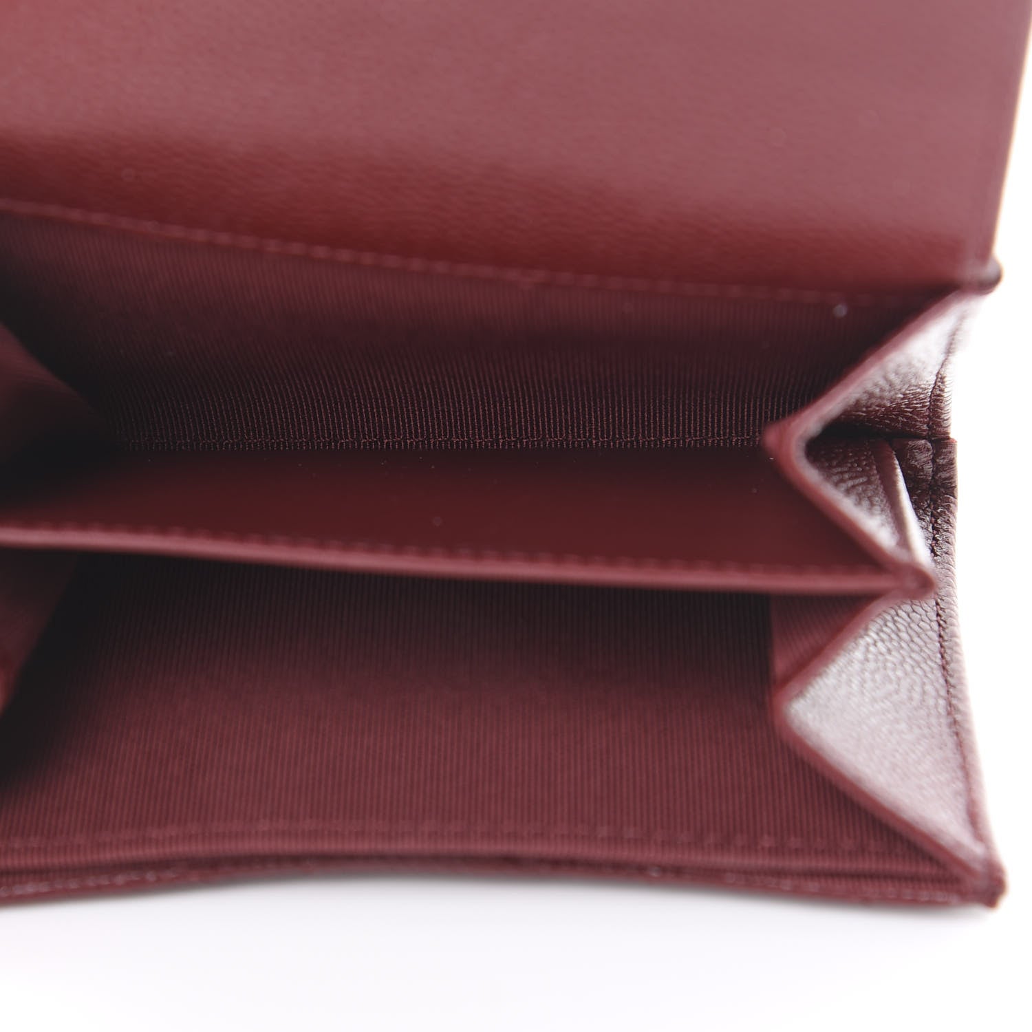 Chanel Caviar Quilted Flap Card Holder Wallet Burgundy 5 of 9