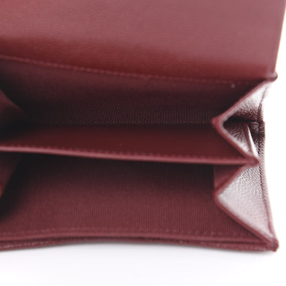 Chanel Caviar Quilted Flap Card Holder Wallet Burgundy 5 of 9
