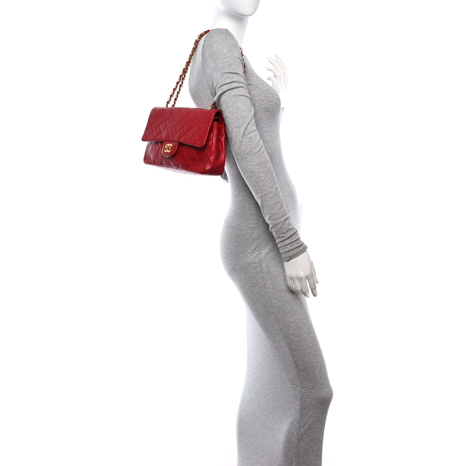 Chanel Lambskin Quilted Medium Double Flap Red 2 of 12