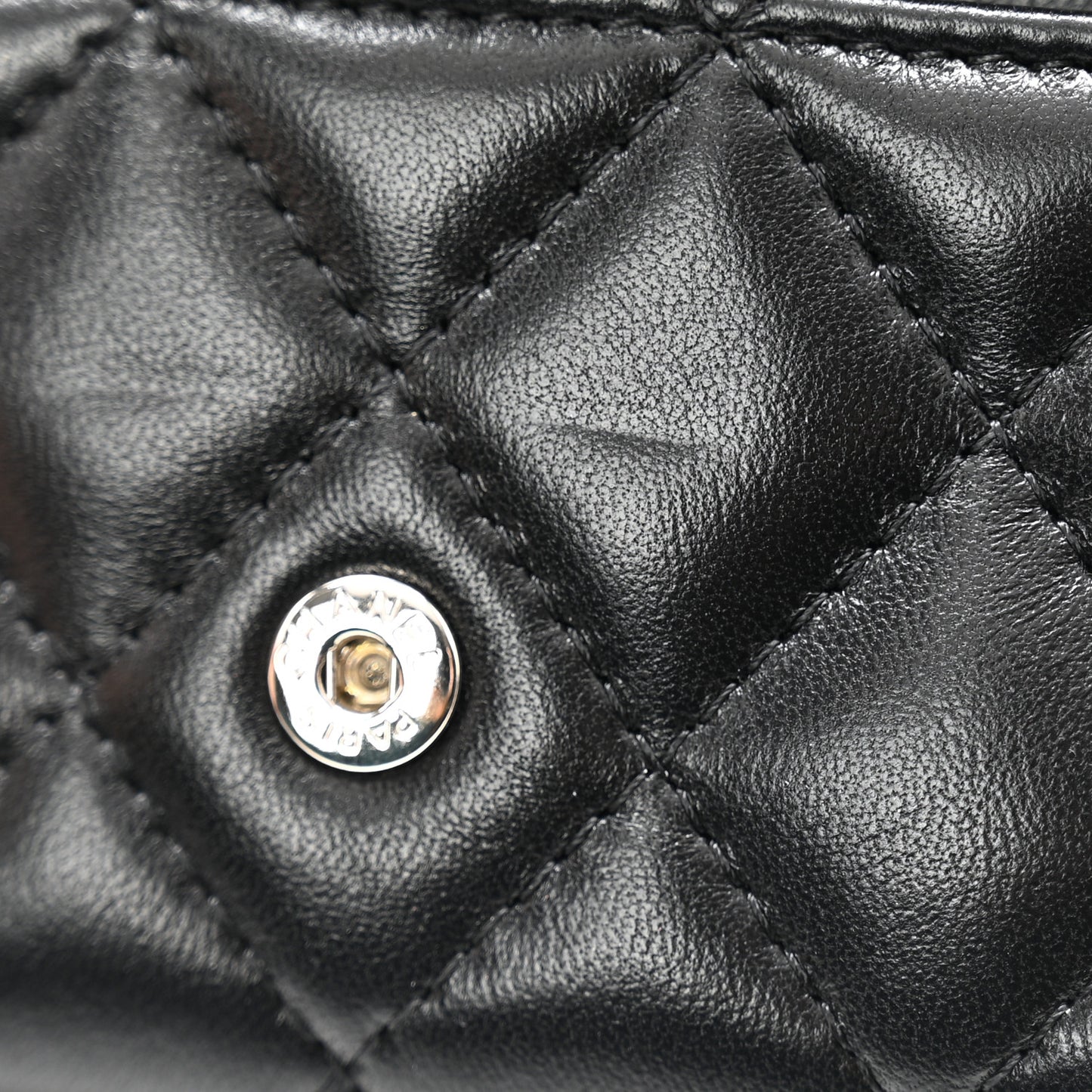 Lambskin Quilted Flap Card Holder Wallet So Black