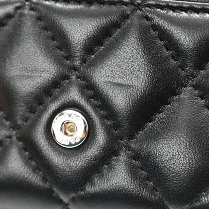Chanel Lambskin Quilted Flap Card Holder Wallet So Black 9 of 10