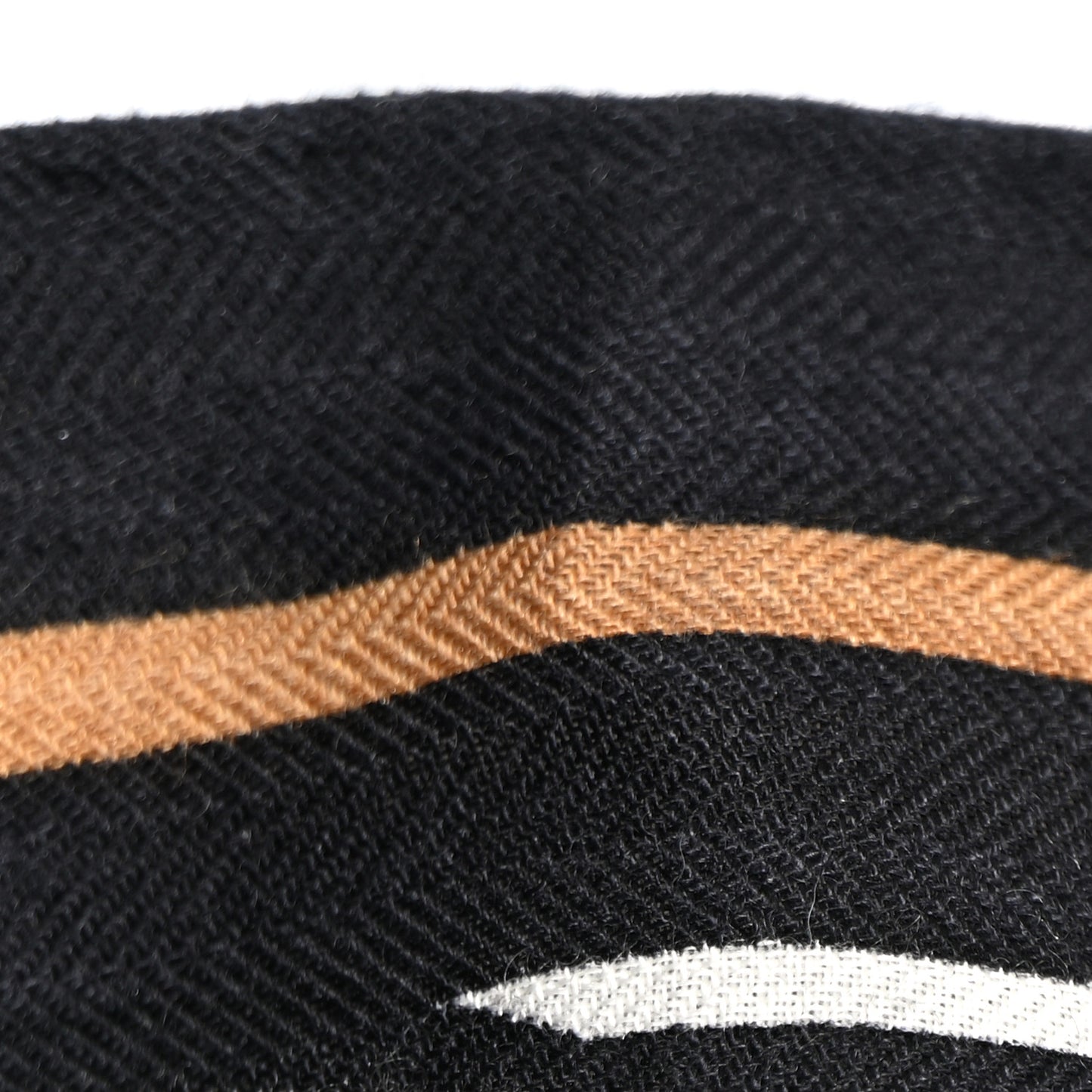 Cashmere Silk La Promenade du Matin Bandana Shawl 140 Black Noisette Gold