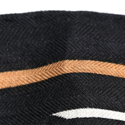 Hermes Cashmere Silk La Promenade du Matin Bandana Shawl 140 Black Noisette Gold 7 of 9