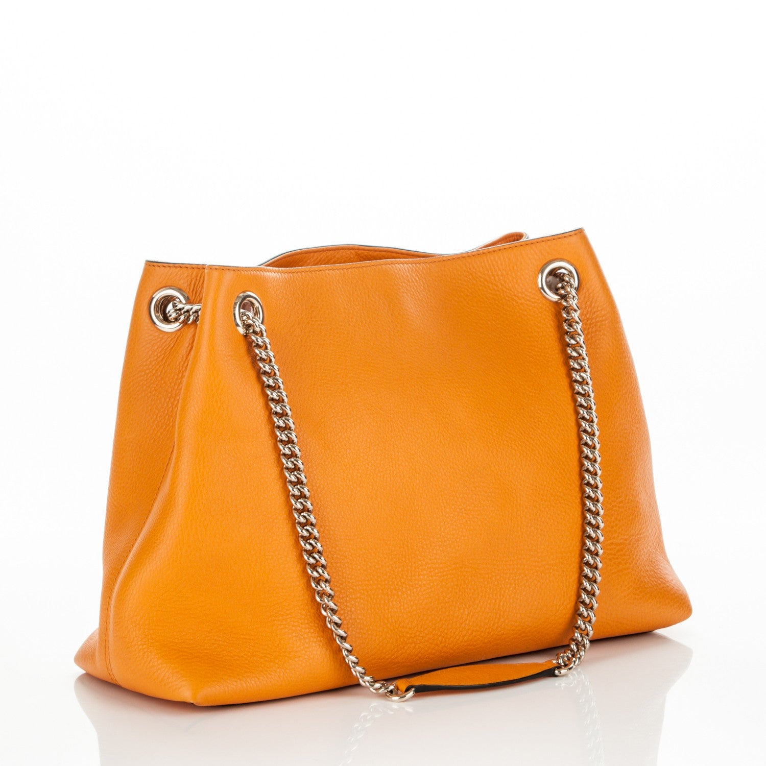 Gucci Pebbled Calfskin Medium Soho Chain Shoulder Bag Curcuma 2 of 7