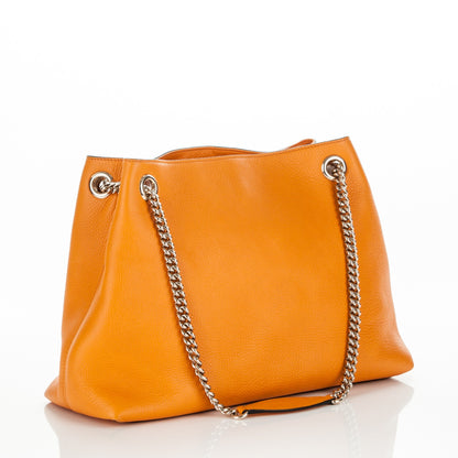 Gucci Pebbled Calfskin Medium Soho Chain Shoulder Bag Curcuma 2 of 7