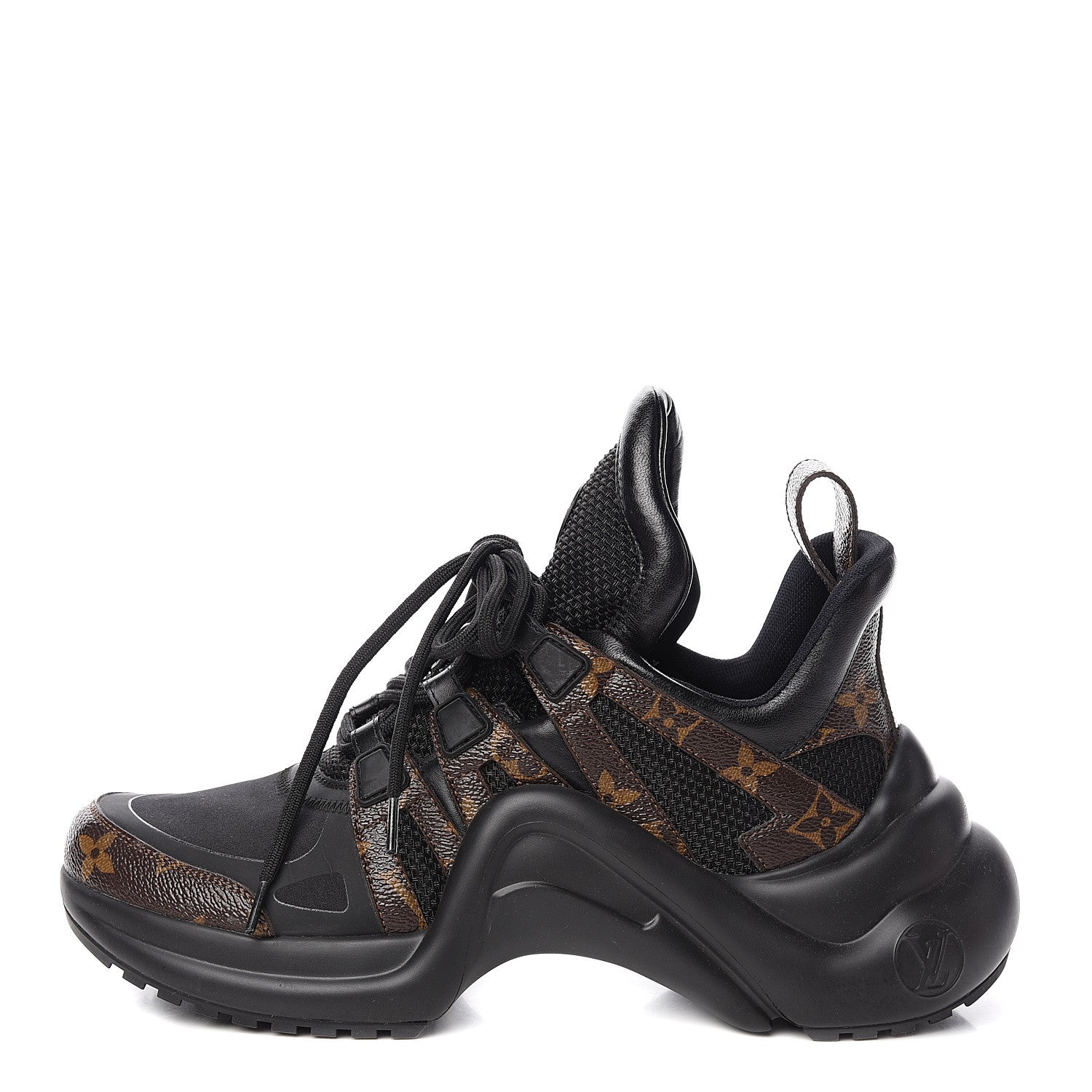 Louis Vuitton Calfskin Patent Monogram LV Archlight Sneakers 37.5 Black 1 of 10