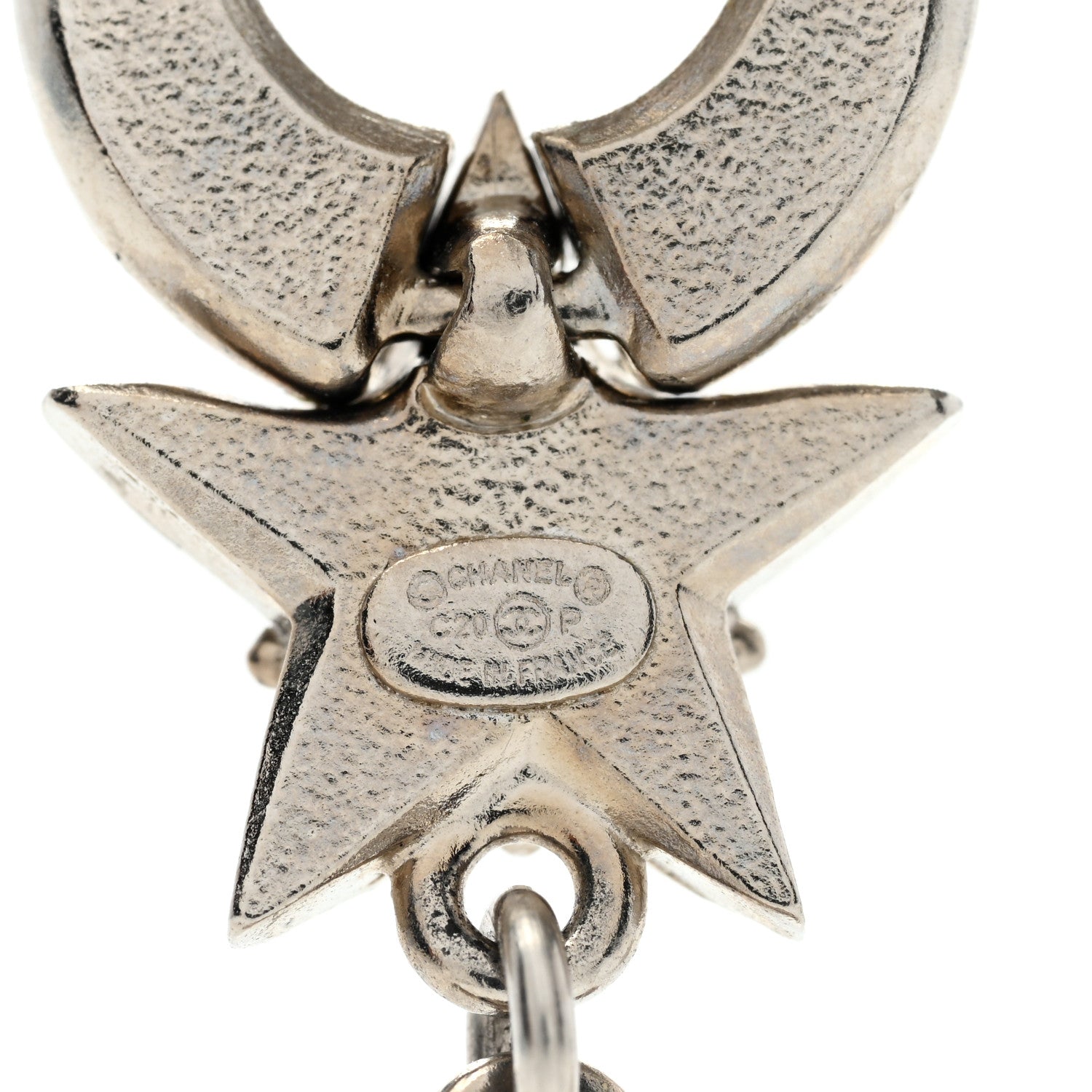 Chanel Strass Crystal CC Star Drop Earrings Silver 4 of 4