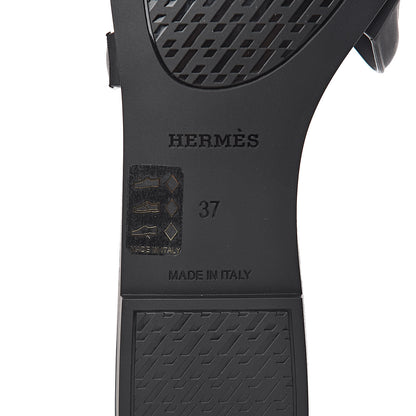 Hermes Rubber Aloha Sandals 37 Black 6 of 8